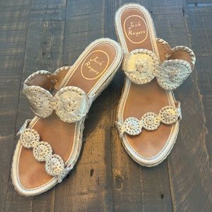 Jack Rogers gold wedges size 7.5